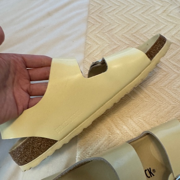 Birkenstock Milano Big Buckle Cream Sandals with Silver Size 40 - Picture 8 of 12